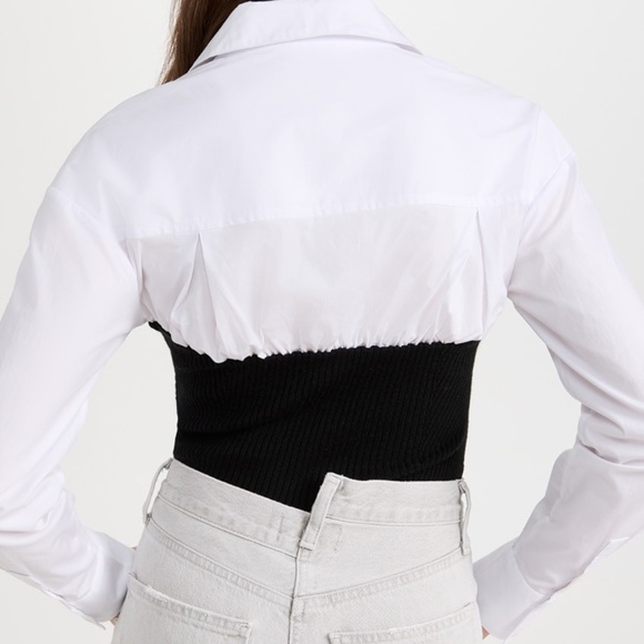 STAUD Hazel Top Size XS Sweater Button Up Corset Style Dark Academia 90s Style - Picture 6 of 13